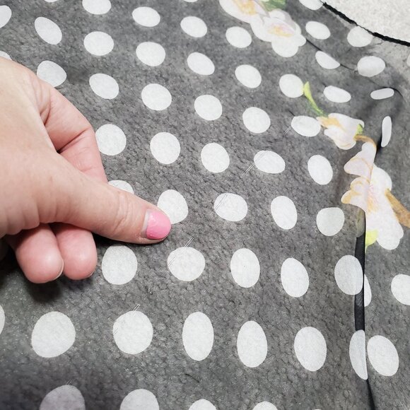 VINTAGE 100% Silk Polka Dot Floral Scarf Shawl Wrap Sheer Retro Pin-Up 72" x 35" - Picture 10 of 11